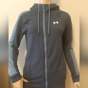 Under Armour 2 Tone Blue Fitted Zip Hoodie Women's Small